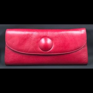 Elegant Red Leather Clutch